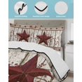 thumbnail image 3 of Twin XL Quilt Bedding Set, Red Texas Star Vintage Reversible Summer Quilt 3 Pieces, Farmhouse Berry Grey Wooden Lightweight Bedspreads Coverlets with 2 Pillow Shams for All Seasons, 3 of 5