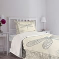 thumbnail image 3 of Ambesonne Dragonfly Quilted Bedspread Set 2 Pcs, Royal Rose Petals, Twin Size, Black Pale Blue, 3 of 5