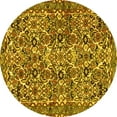 thumbnail image 1 of Ahgly Company Machine Washable Indoor Round Persian Yellow Traditional Area Rugs, 7' Round, 1 of 4
