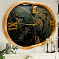 thumbnail image 3 of THE GEARS CLOCK Wall Clock with Real Moving Gears PO-LI_ 27 in Round WOOD-BLACK, 3 of 17