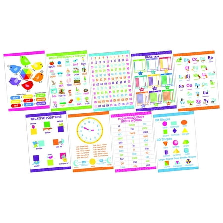 UPC: 0704068018860 | Barker Creek Early Learning Essentials Poster Set  Set of 9