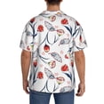 thumbnail image 3 of Uemuo Tulips Flowers Pattern Cotton Linen Short Sleeve Shirts,Casual Lightweight Button Down Shirts,Vacation Beach Summer Tops-, 3 of 7