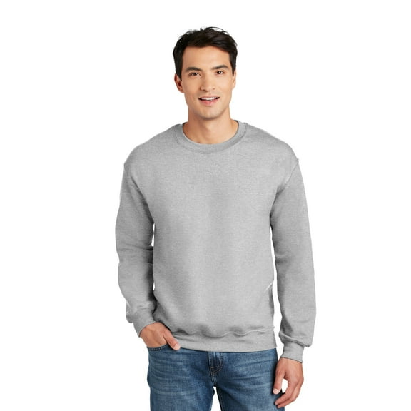 Gildan DryBlend Men's Crewneck Sweatshirt, Soft Warm Fleece Pullover, Cotton-Poly Blend, Ash, S