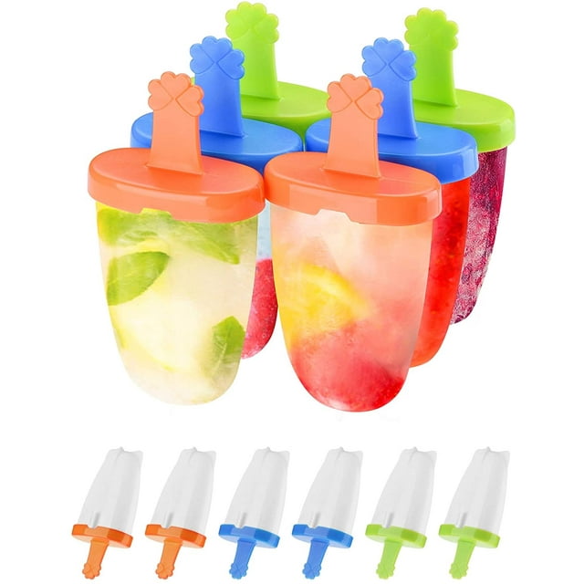 Ensemble de Moules à Glace Pop, Moules à Glace Popsicle BPA Gratuit et Certifié FDA, 6 Moules Réutilisables à Libération Facile avec Poignée de Protection Anti-Goutte pour les Enfants Adultes