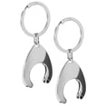 thumbnail image 1 of Shopping Trolley Coin Holder Keychain Made of Durable Zinc Alloy Silver Color Fits Key Ring 2 Pieces, 1 of 8