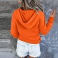 thumbnail image 5 of Baqcunre Womens Hoodies Women's Solid Color Fashion Casual Button Drawstring Pocket Long Sleeve Hooded Sweatshirt Womens Sweatshirts Womens Fall Tops Orange L, 5 of 5