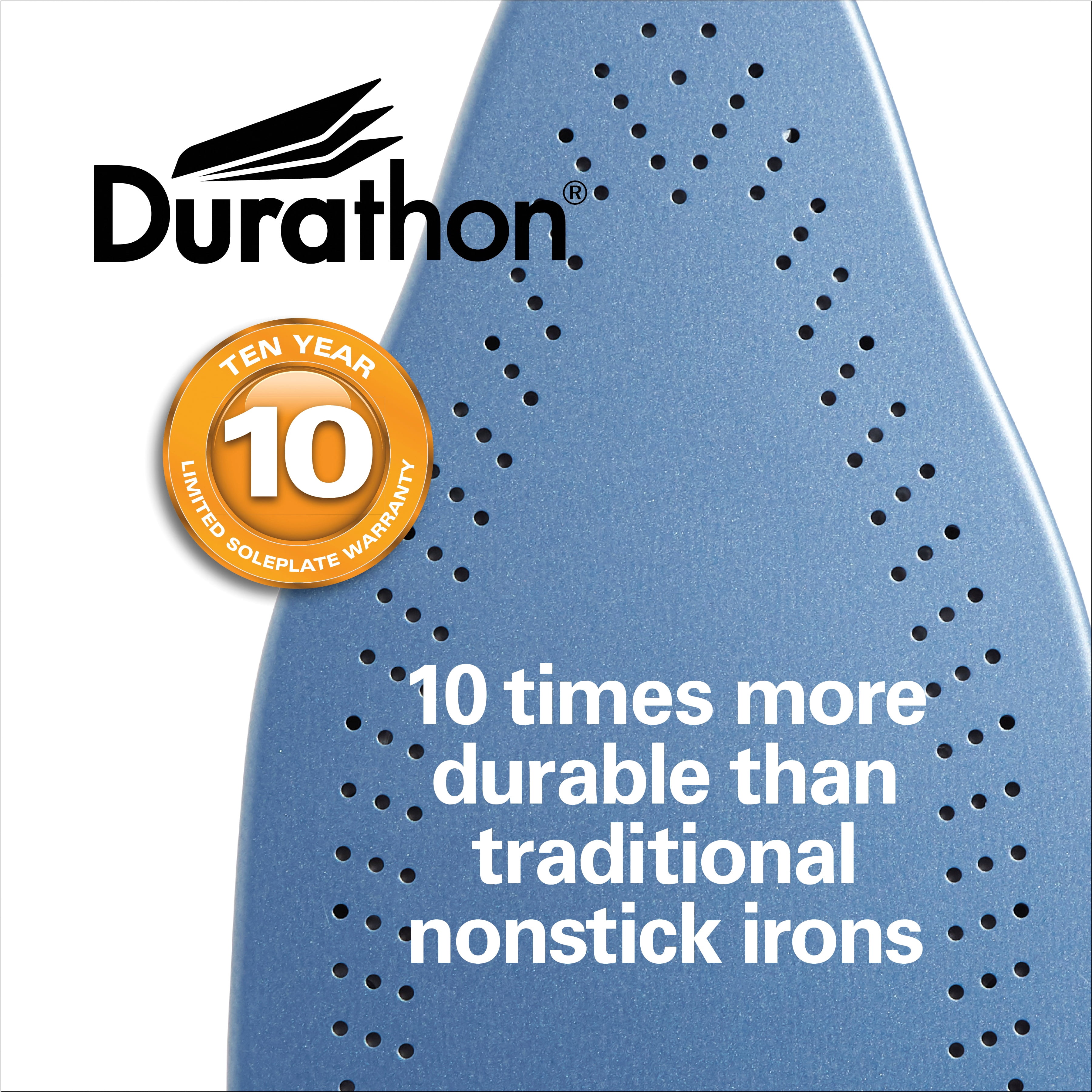 Hamilton Beach Durathon® Nonstick Soleplate Iron, Auto Shutoff, 1700 Watts, Retractable Cord,19901