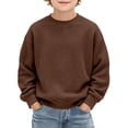 thumbnail image 2 of FSYBOA Boys Sweatshirts, Casual Fall Long Sleeve Crew Neck Kids Pullover Tops Brown Size 13-14T, 2 of 8