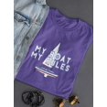 thumbnail image 3 of My Boat My Rules Shaped T-Shirt Women -Image by Shutterstock, Female Small, 3 of 4