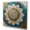 thumbnail image 2 of Designart "Teal And Gold Mandala II" Boho Mandala Canvas Print, 2 of 5