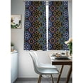 thumbnail image 3 of Pink Blue Brown Green Boho Sheer Curtains 63 Inch Length 2 Panels Set, Ethnic Abstract Geometric Art Voile Window Treatment Rod Pocket Curtains Sheers Drapes for Bedroom/Living Room/Kitchen 52x"63"x2, 3 of 7