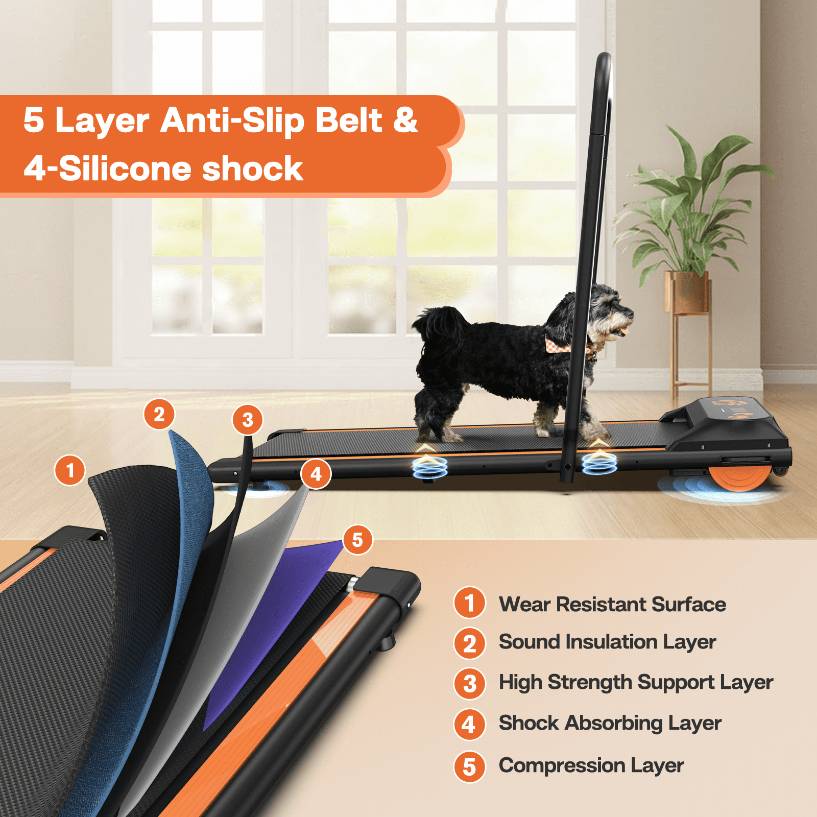 FYC Pet Dog Treadmill Portable Exercise Treadmill Running Machine for Small and Medium Dog Breeds