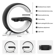 GPED Bluetooth Atmosphere Lamp Alarm Clock, 15W Fast Wireless Charger, Dimmable Night Light
