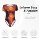 thumbnail image 4 of Balery Sunset River Western Cowboy Body de cuello redondo de manga corta para mujer Tops de manga corta Tops básicos-X-Large, 4 of 7