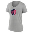 thumbnail image 2 of Women's Gray St. Louis City SC Official Logo V-Neck T-Shirt, 2 of 3