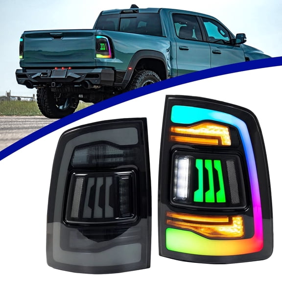 PrismBeam RGB LED Tail Lights For 2009-2018 Dodge RAM 1500/2500/3500 Set