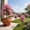 Pink-PK, variant on MMJ Artificial Gladiolus Topiary Ball Ground Stake Faux Shrub 17.71in Outdoor Garden Porch Summer Decor