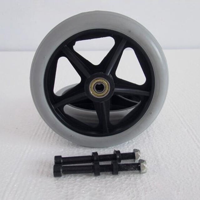 Roues de Fauteuil Roulant avant en PVC 6 Pouces Robustes Roues Solides Lisses pour Accessoires de Fauteuil Roulant