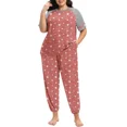 thumbnail image 2 of Cueply Women’s Plus Size Pajama Set 2 Piece Short Sleeve Lounge Top and Elastic Waist Jogger Pants Soft Sleepwear, 2 of 7