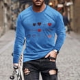 thumbnail image 1 of Blusas y camisas de manga larga y cuello redondo para hombre, camisetas casuales con estampado de moda y cuello redondo, blusas de licra de manga corta para hombre., 1 of 5