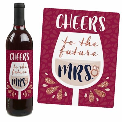 Vino Before Vows - Winery Bridal Shower or Bachelorette Party Decorations for Women and Men - Wine Bottle Label Stickers - Set of 4