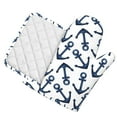 thumbnail image 2 of Kll Navy Blue Anchor Oven Gloves And Pot Holders Grill Gloves - Oven Gloves And Pot Holders, Non-Slip Cooking Gloves With Recycled Pads, 2 of 9