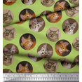 thumbnail image 3 of Soimoi Poly Georgette Fabric Cat Face Animal Fabric Prints by Yard 52 Inch Wide, 3 of 3