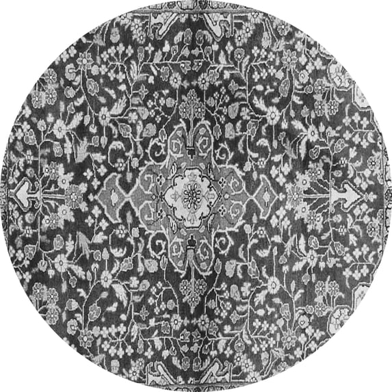 Ahgly Company Indoor Round Abstract Gray Contemporary Area Rugs, 4' Round