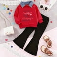thumbnail image 2 of UAYOTSE Kid Toddler Girl Clothes Outfits Long Sleeve Butterfly Top Flared Leg Pants Spring Summer Clothing Set,Sizes 4-5 Years, 2 of 7