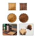 thumbnail image 3 of 1Pc Solid Wood Biscuit Shaped Coaster Set Insulation Pad And Mat For Home Table Decoration And Accessories Gift For Friends, 3 of 8