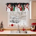 thumbnail image 2 of Red Snowman Valances for Windows, 42 x 18in, Christmas Let Snow Pine Trees Bird Snowing Black Rod Pocket Kitchen Valance Curtain Light Filtering Window Treatments for Living Room Bedroom, 1 Panel, 2 of 7