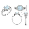 thumbnail image 3 of Dazzlingrock Collection 7mm Cushion Aquamarine & Round White Diamond Halo Split Shank Engagement Ring for Women (0.25 ctw, Color I-J, Clarity I2-I3) in 10K White Gold, Size 9.5, 3 of 5
