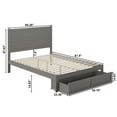 thumbnail image 7 of AFI NoHo 14" Queen Wood Platform Bed Frame with Foot Drawer Storage, Grey, 7 of 7
