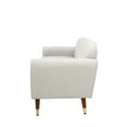 thumbnail image 4 of 75" W Velvet Loveseat Sofa Bed, Mid Century Modern Decor Furniture, Button Tufted Upholstered Love Seat Couch with Wood Legs for Living Room Bedroom, Beige, 4 of 6