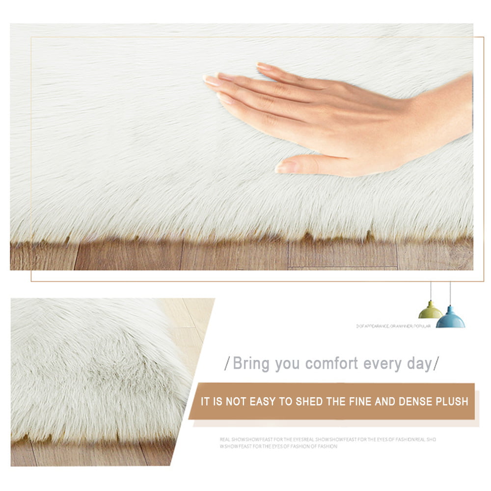Sheepskin Rug Soft Warm 70*100/150cm Chair Sofa Bedroom Floor Carpet White  J W 