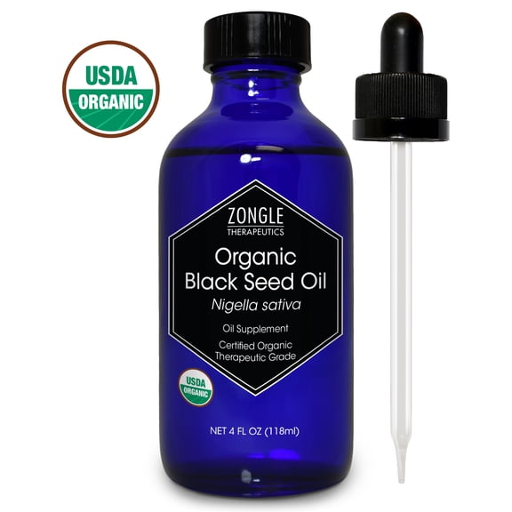 Zongle USDA Certified Organic Black Seed Oil, Unrefined Virgin, Cold Pressed, Nigella Sativa, 4 oz