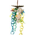 thumbnail image 2 of BeesClover Parrot Hanging Chewing Toys with Natural Palm Leaf Rattan Ball Shred Foraging Toy for Small Medium Parrot Birds (random Colors), 2 of 7