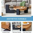 thumbnail image 4 of Sudica Detachable Double-decker Coffee Table 30" Round,Tea Table with Black Faux Marble Tabletop,Center Table for Living Room, 4 of 9