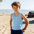 thumbnail image 5 of UACY Boys Tank Tops Casual Sleeveless Crewneck Athletic Workout Tees Basic Solid Undershirts (Light Blue, 3-4 Years), 5 of 6