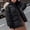 Black, variant on Women's Thickened Long Down Jacket Down Coat Hooded Puffer Jacket Length Over-the-knee Lightweight Loose Cold-proof Warm Thickened Hooded with Zipper