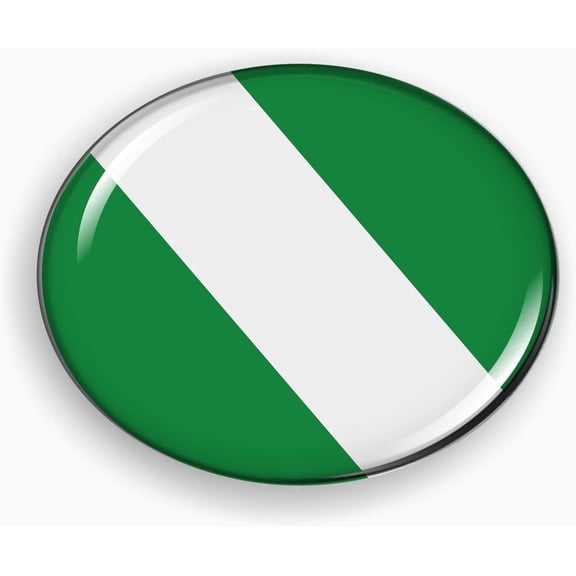 BestLicensePlateFrames Nigeria Flag 3D Domed Car Emblem Sticker, Flexible Round Badge