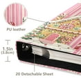 thumbnail image 3 of FORMRS 3 Ring Photo Album 4"x6" Self Adhesive Large Capacity PU Leather Cover, Pink Christmas House, 3 of 8