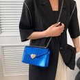 thumbnail image 1 of Bolso bandolera para mujer Bolso bandolera de PU con patrón de cocodrilo (Azul), 1 of 4