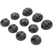 Cable Clips with Self Adhesive, Cord Organizer for Desk Cable Management - 10 Pack of Black Cable Clips (Combo Pack) for Home, Office or Nightstand, Bundled with 10 Reusable Cable Ties -