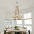 thumbnail image 2 of 20" Bohemian Wooden Beads Ceiling Fan with Remote Control and Light Kit, 3 Speed Reversible Chandelier, 2 of 8