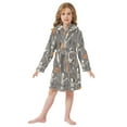thumbnail image 6 of FORMRS Niños Bathrobe Unisex Hooded Robe Soft Plush Pajamas Sleepwear, Size 2-3T, Gray Halloween Skeleton, 6 of 7
