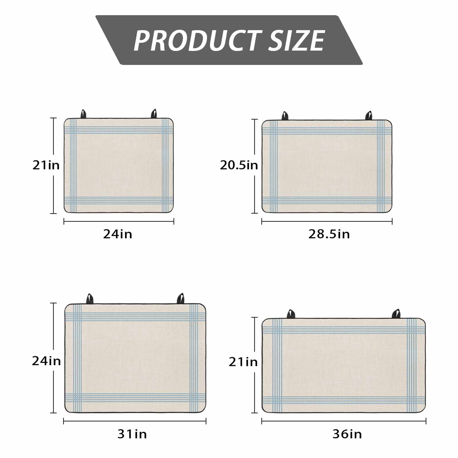 Blue Striped Stove Top Cover for Electric Stove, Heat-proof & Non Slip Glass Top Stove Cover Protector, Farmhouse Beige Geometric Minimalist Kitchen Flat Cooktop Rubber Mat 24x21 Inches