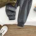 thumbnail image 5 of Ulanda Aunties Little Man Baby Boy Outfit 2Pcs Fall Winter Long Sleeve Tops and Pants Set Toddler Boys 2Pcs Infant Fall Winter Clothes (Green, 12-18 Months), 5 of 9