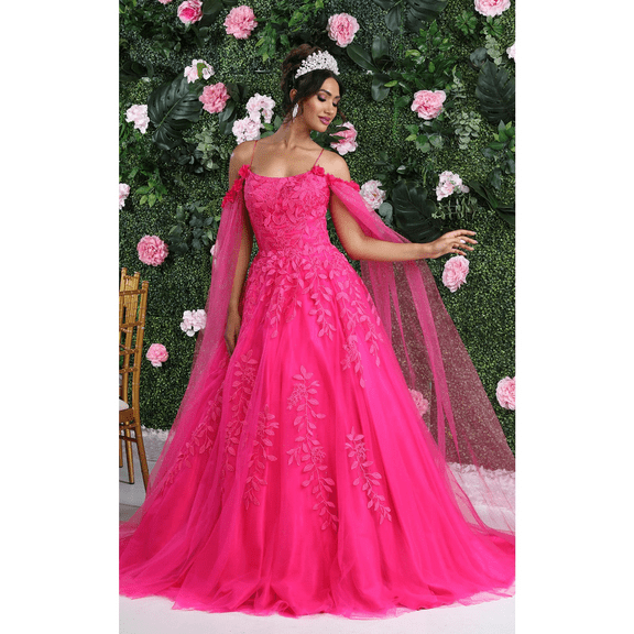 Women's Layla K Plus Size Ball Gown Fuchsia Pink | Formal Quinceanera Dress LK191 6