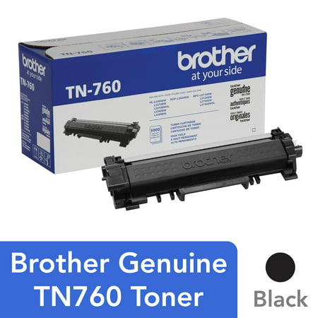 Brother Genuine Cartridge TN760 High-Yield Toner, Mono-Laser/Black - 3,000